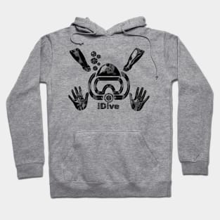 IDive Scuba Dive Liquid Black Original Scuba Diving Dive Original Hoodie